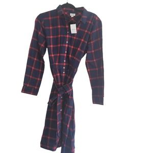 J. Crew Factory Red and Blue Plaid Dress